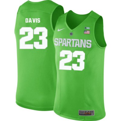 Men Deyonta Davis Michigan State Spartans #23 Nike NCAA Green Authentic College Stitched Basketball Jersey YO50O78ST
